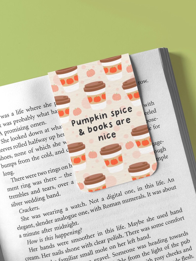 Bookmark Cute Reading Pun Pumpkin Spice Latte Page Saver