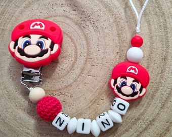 Personalisierte Schnullerkette super Mario