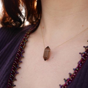 SMOKY QUARTZ ~ the grounding necklace (sterling silvercrystal gemstone. handmade & gift boxed.)