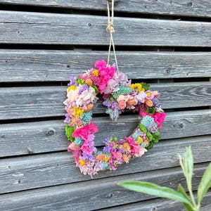 Trockenblumen Herz | Geschenk zur Hochzeit, Geburtstagsgeschenk , Geschenk Jahrestag –Handgemacht & natürlich schön, Trockenblumenkranz Herz
