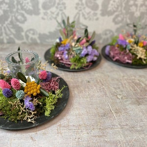 Dried flower arrangement as a table decoration for the home, to give as a gift for your girlfriend - souvenir for her birthday, spring decoration, Mother's Day gift