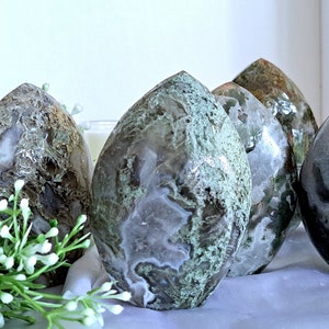 Moss Agate Flames / Moss Agate Freeforms - You Pick