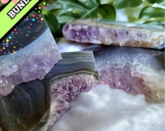 Wholesale 522g (4 Pcs) Amethyst Blue Agate Towers --- Tariffs/Duties Covered!