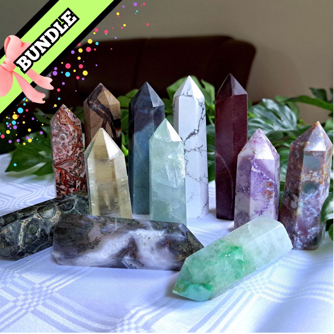 12 Pcs Towers Bundle / Crystals Bundle --- Tariffs/Duties Covered!