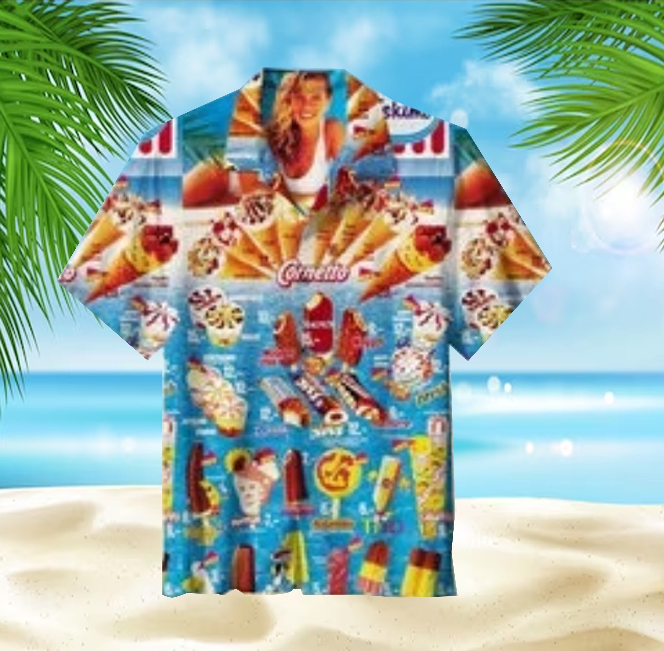 Ice Cream Shirts For Men's Hawaiian Shirt, Ice Cream Shirt, Ice Cream Beach