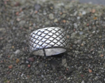Silver Snake Skin Pattern Ring, unisex rings, Band ring, Stacking rings, Streetwear Ring, Hippie Ring, Adjustable Ring, Boho Ring R181-s