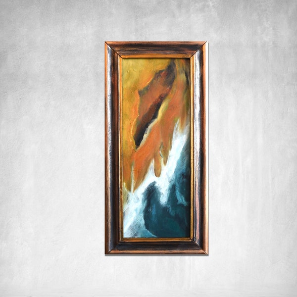 abstract painting - oil on canvas in frame - Lava cave fissure