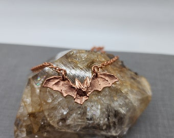 Bat Necklace - Copper Electroformed - 3D Printed