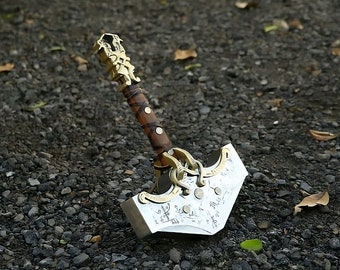 Hand Forged God Of War Ragnarok jotnar Collector Mjolnir Hammer, Hammer cosplay