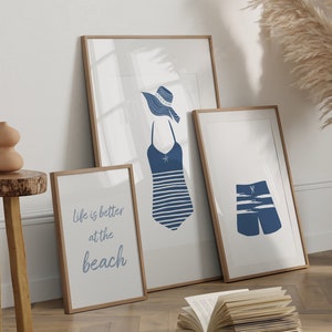Swimsuit Wall Art, Vintage Swimsuit Print, DIGITAL DOWNLOAD, Life is Better at the Beach, Bathing Suit Wall Art, Beach House Decor, Coastal