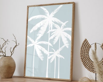 Palm Tree Print, Palm Tree Wall Art, DIGITAL DOWNLOAD, Boho Coastal Wall Art, Modern Beach House Decor, Summer Print, Printable Palm Tree