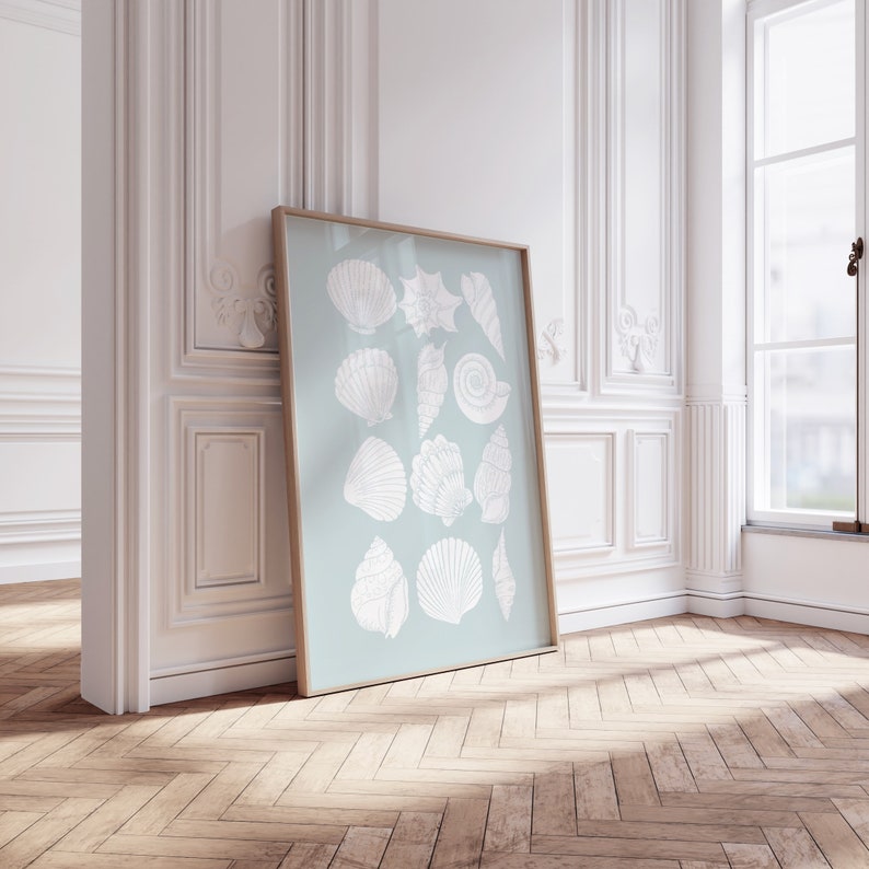 Seashell Poster, Seashell Print, DIGITAL DOWNLOAD, Pastel Beach Wall ...