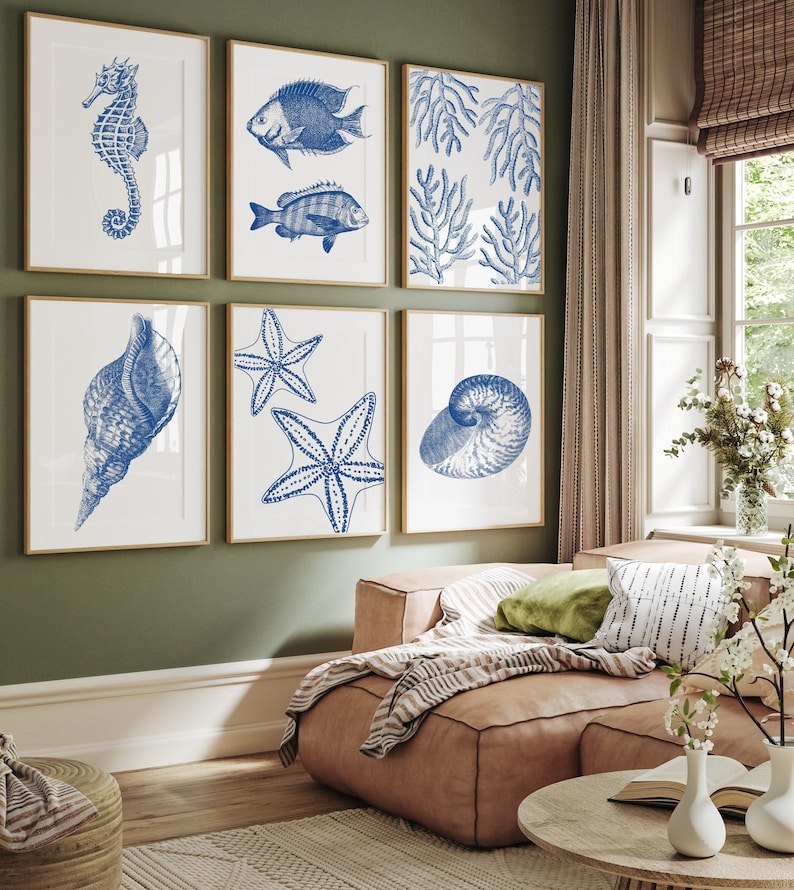 Coastal Gallery Wall Set, Boho Beach Wall Art, DIGITAL DOWNLOAD, Set of ...