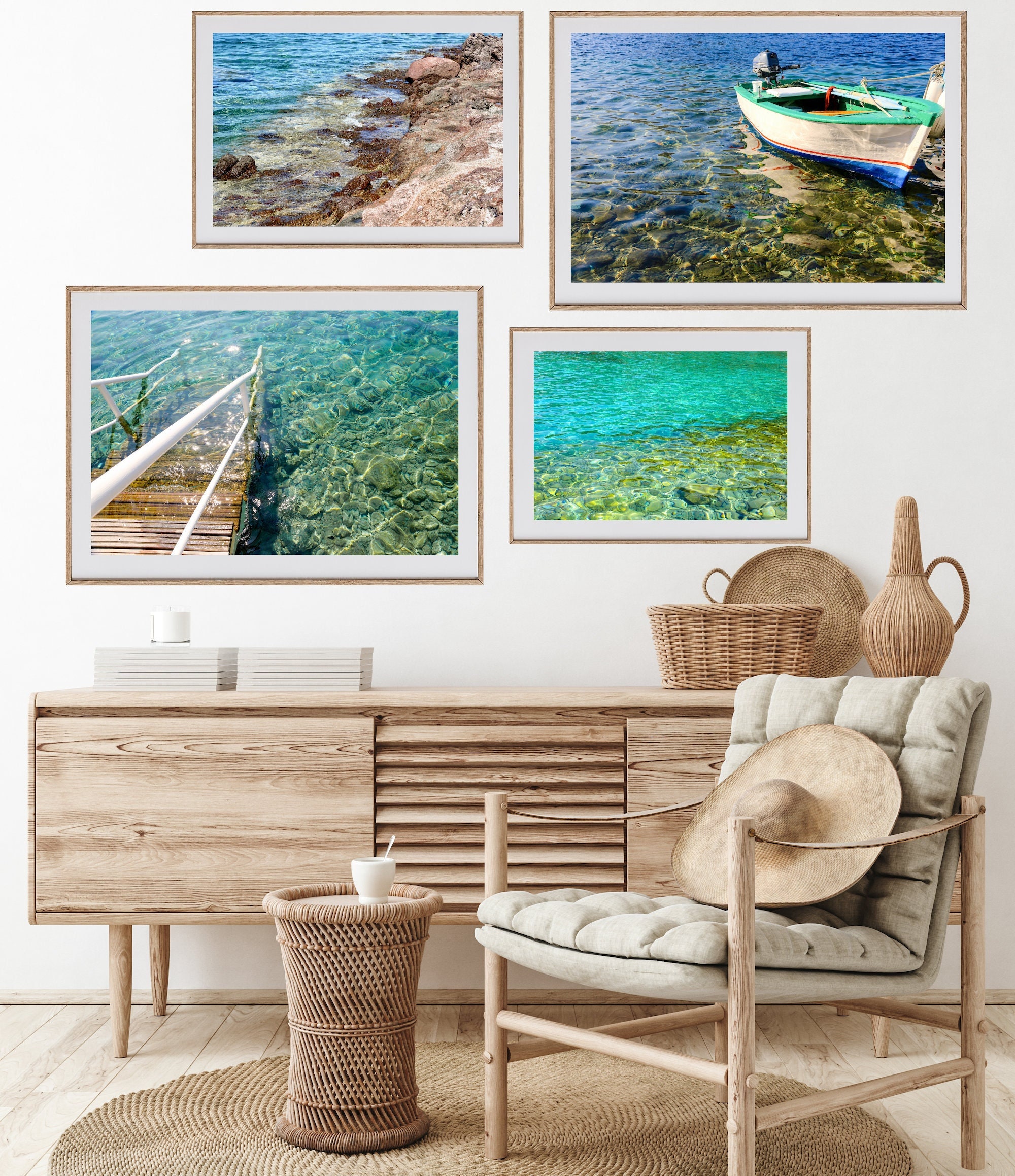 Sea Gallery Wall Set, Digital Download, Set of Four Prints, Coastal ...