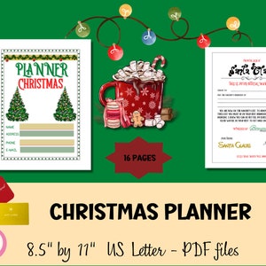 Christmas Planner Printable, Holiday planning, Gift budget planner, Christmas gift list, Christmas Binder, Xmas planner