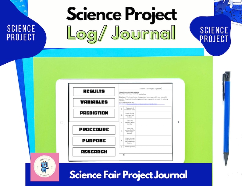 Printable Science Fair Project Journal & Labels (PDF) - Etsy