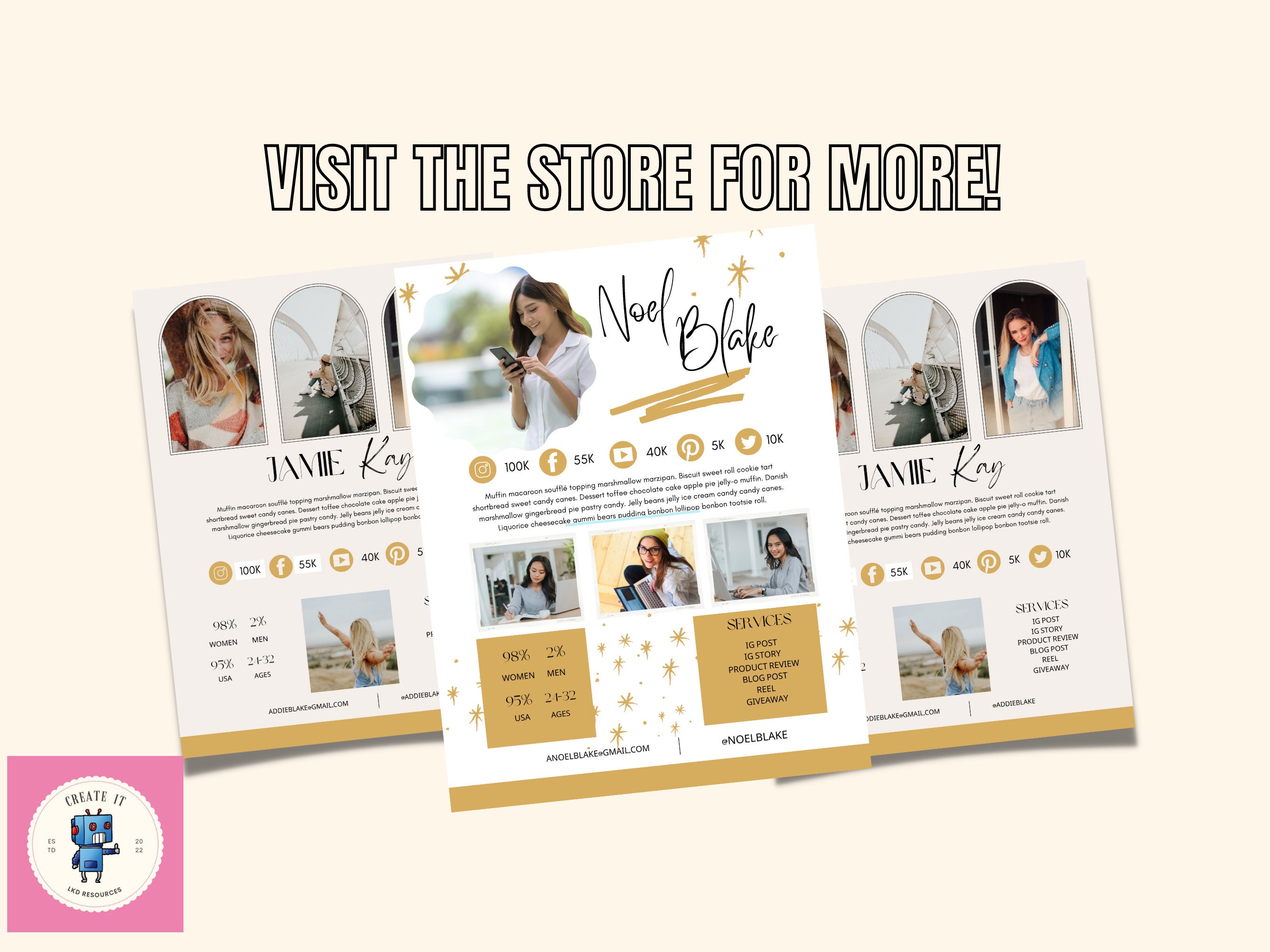 Social Media Kit Template ,social Media Kit, Influencer Media Template ...
