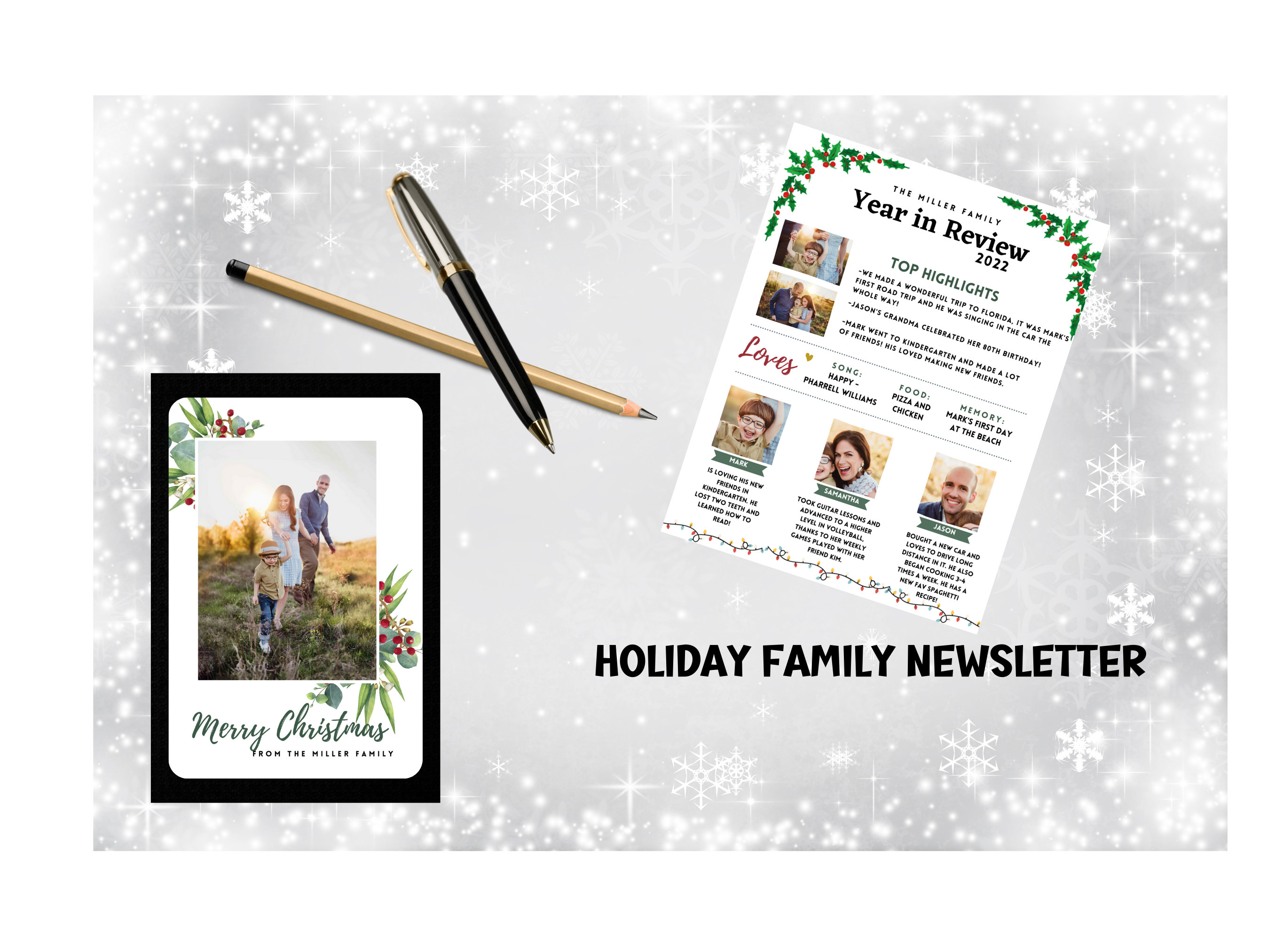 Family Year in Review Canva Template, Christmas Newsletter Template Family Year in Review Canva Template, Christmas Newsletter Template