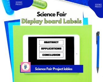 Printable Science Fair Project Labels: Display Board Titles (Digital Download)