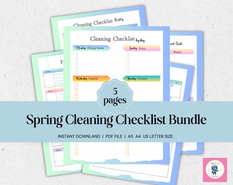 Cleaning Checklist/ Planner, Spring Cleaning checklists, Cleaning planner