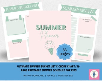 Agenda estival ultime : agenda imprimable de 36 pages pour enfants et adultes
