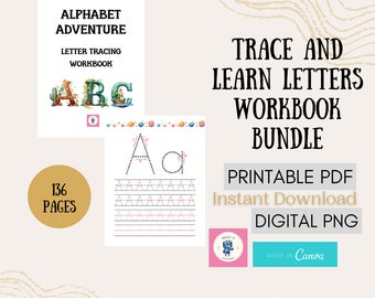 Printable ABC Letter Tracing Workbook: Handwriting Practice (PDF/PNG)