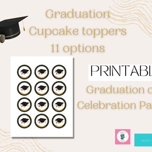 Graduation Cupcake Toppers, Cupcake Toppers Graduation, Cupcake toppers celebration, Cupcake toppers class of  2025 ,Cake toppers