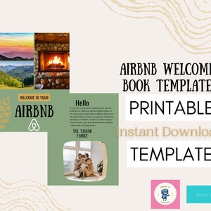 Airbnb Welcome Book Template | House Host Manual Guidebook Template | Real Estate Canva Template |Vacation Rental Template