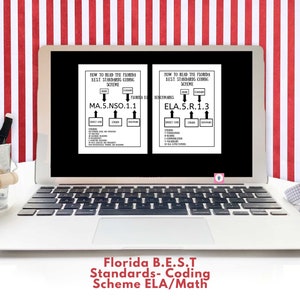Printable Florida B.E.S.T. standards , this sheet will provide you with the coding structure of the standards. Back to School flyer