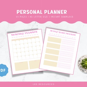 Girl Boss Printable Planner 32 Pages, Personal Planner Bundle, Daily ...