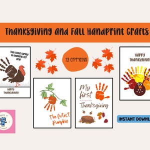Thanksgiving Handprint Art: Fall Kids Craft Bundle (Digital Download)