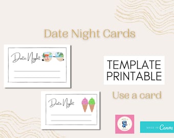 Modèle de carte « Date Night » : jeu DIY pour la douche nuptiale (téléchargement numérique)