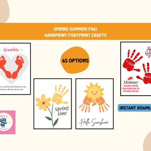 Spring/Summer Handprint craft, Spring/ Summer Footprint Craft bundle, Children Handprint Craft