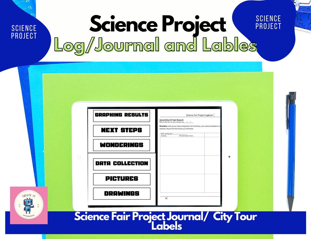 Science Fair Project Log, Science Fair Project Logbook, Science Fair
