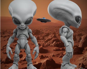 High Detail Gray Alien STL | 3D Printable Sci-Fi Model