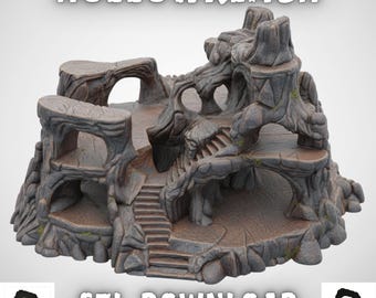 HOLLOWREACH Stone Grotto – Multi-Level Reptile Habitat with Caverns & Ledges
