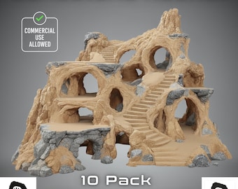 Sandstone Reptile Habitat STL 10 Pack | Caves, Ledges, Decor (Digital Download)