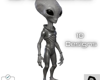 Grey Ascendancy Alien Collection – Sci-Fi STL Figurines - STL Downloads