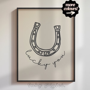 Lucky You, Horse Shoe Print, Lucky Horse Shoe, Giclée Fine Art Print, Western Decor Print, Western Wall Art, Wild West Art, Cowgirl Wall Art