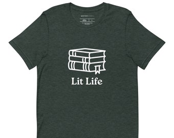 T-shirt boekenliefhebber Lit Life | Dark Academia-collectie | Booktok