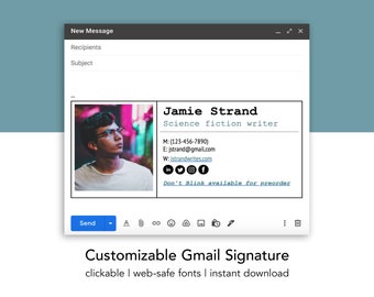 Klikbaar Gmail-handtekeningsjabloon voor auteurs (pdf-download met instructies)