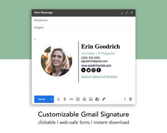 Klikbaar Gmail-handtekeningsjabloon voor auteurs en journalisten (pdf-download met instructies)