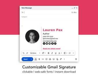 Klikbaar Gmail-handtekeningsjabloon voor auteurs (pdf-download met instructies)