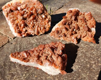 Red Hematite Quartz Clusters