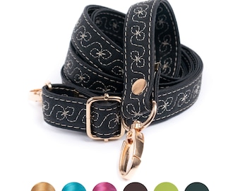 Custom Thin Embroidered Purse Strap, Crossbody Replacement Adjustable Messenger Bag Strap for Bags and Purses, Fashion Vegan Leather Strap