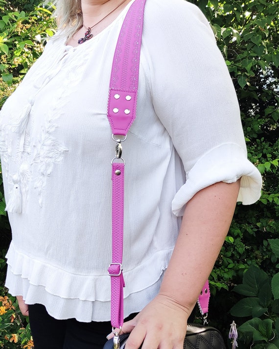 Hot Pink Adjustable Extender for Purse Strap, Extension Bag Strap