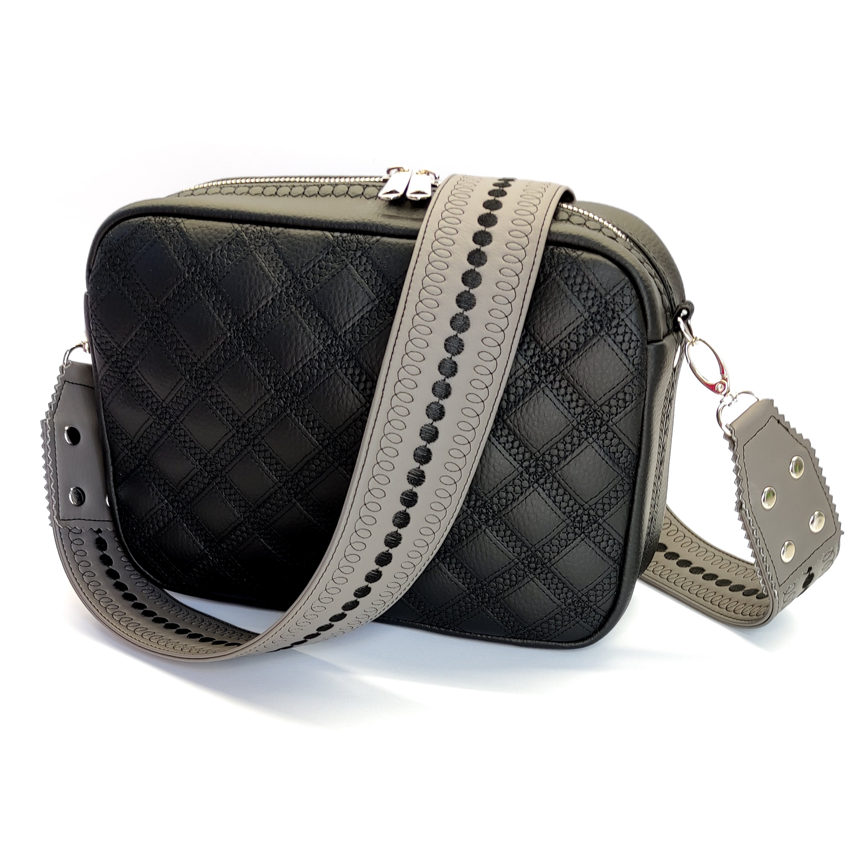 Beacone Wide Purse Strap Replacement Adjustable Crossbody Handbag Strap  Belt, B-black, One Size