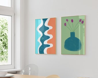 Maximalist Wall Art, Colorful Wall Art, Abstract Wall Art, Colorful Prints, Gallery Wall Digital Prints, Flower Poster