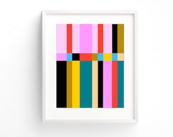 Maximalist Wall Art, Modern Printable Colorful, Downloadable Abstract Print, Room, Colorful Abstract Geometric Wall Art, Bold Modern Artwork