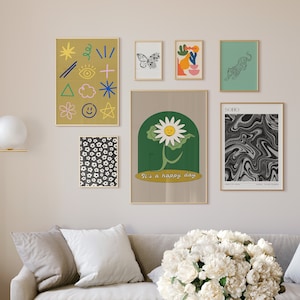Maximalist Wall Art, Set of Three Bold Prints, Colorful Wall Art, Colorful Prints, Gallery Wall Digital Prints, Art Set of 3, Modern Prints
